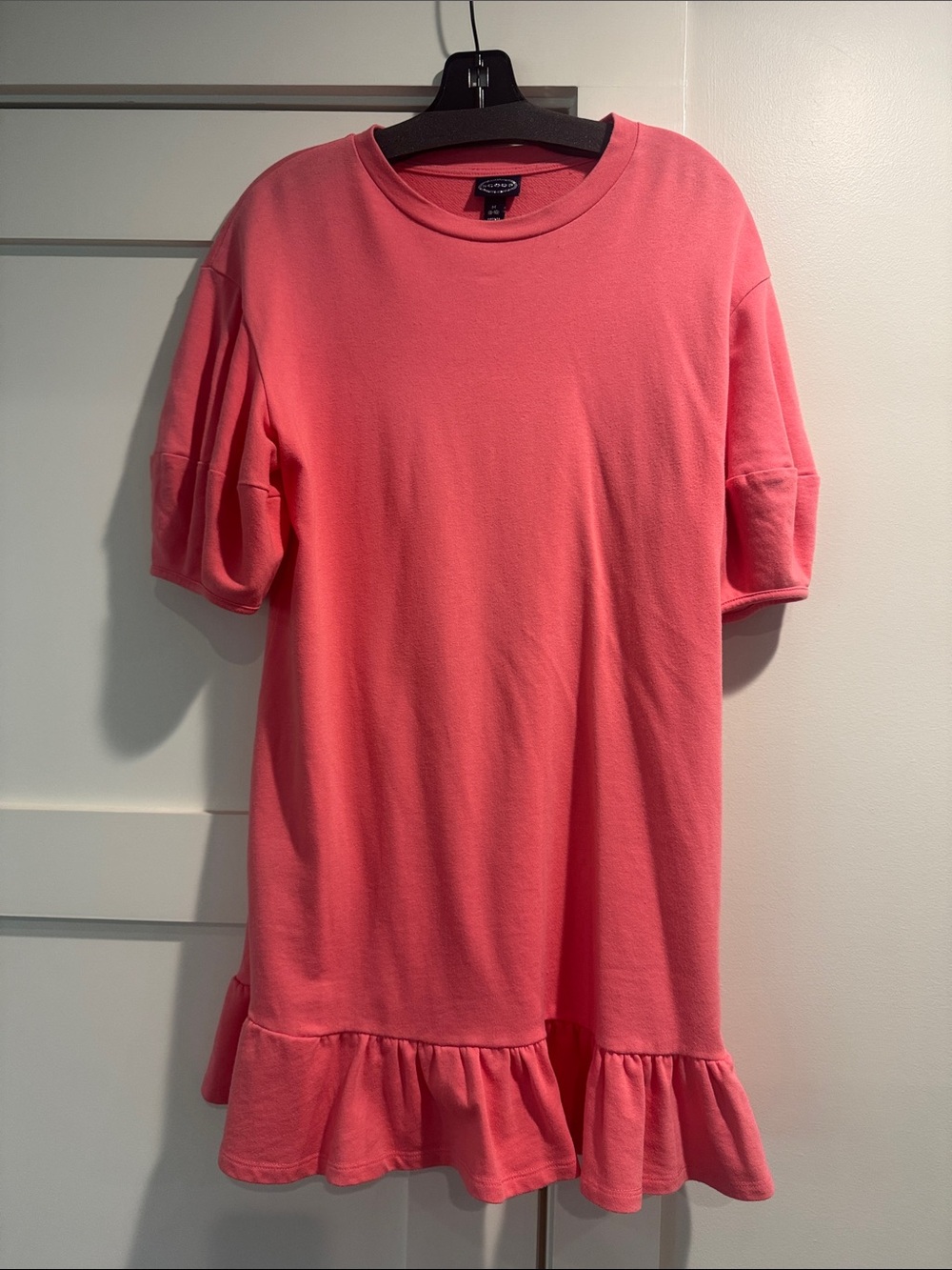 Scoop Sweatshirt Dress with Ruffle Hem
